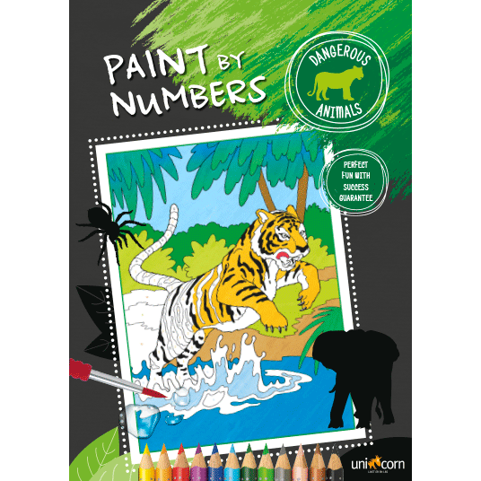 Paint by Numbers Malebog med Farlige Dyr